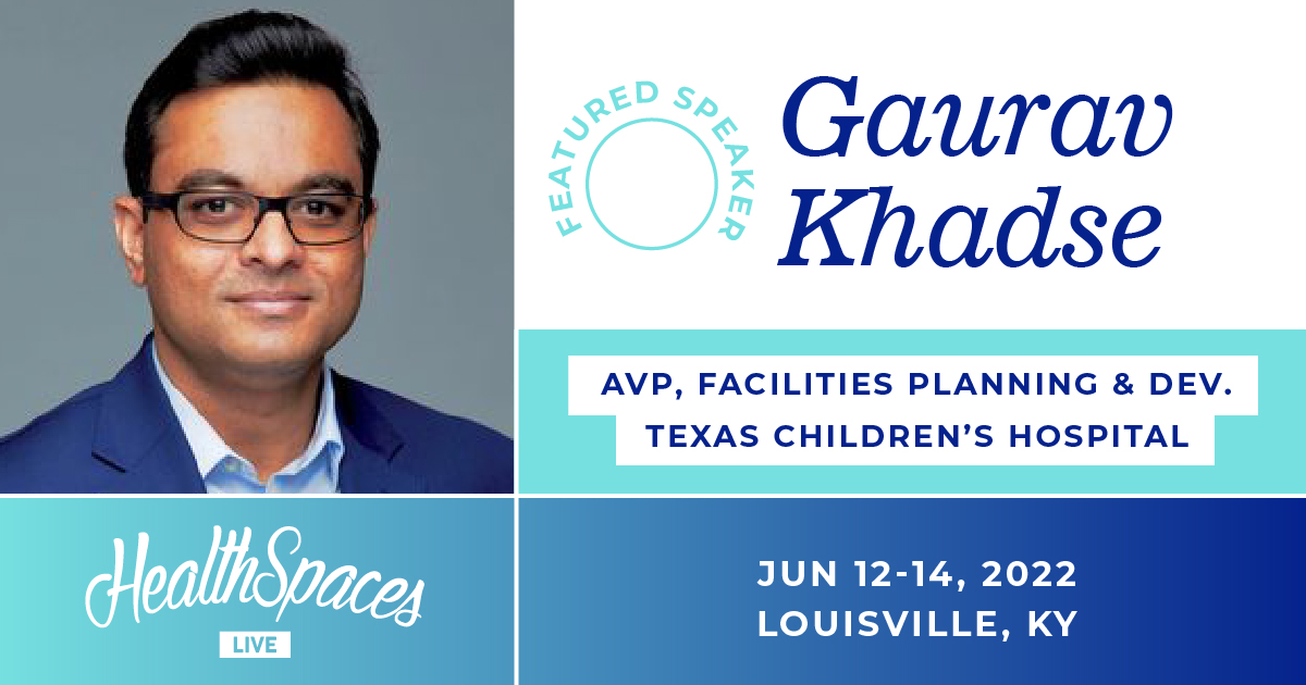 HealthSpaces's tweet photo. Gaurav Khadse of Texas Children's Hospital will talk about the challenges of converting an office tower into an inpatient tower at HealthSpaces this year – this is one you'll definitely want to see! Secure your spot here: https://t.co/VwDej5kWjY

#HealthSpaces #healthcaredesign https://t.co/3xTv3kdYj8