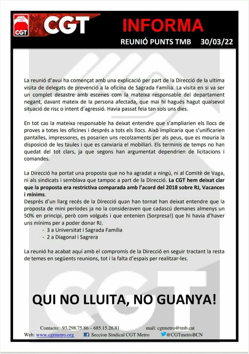 CGT metro Barcelona tweet media