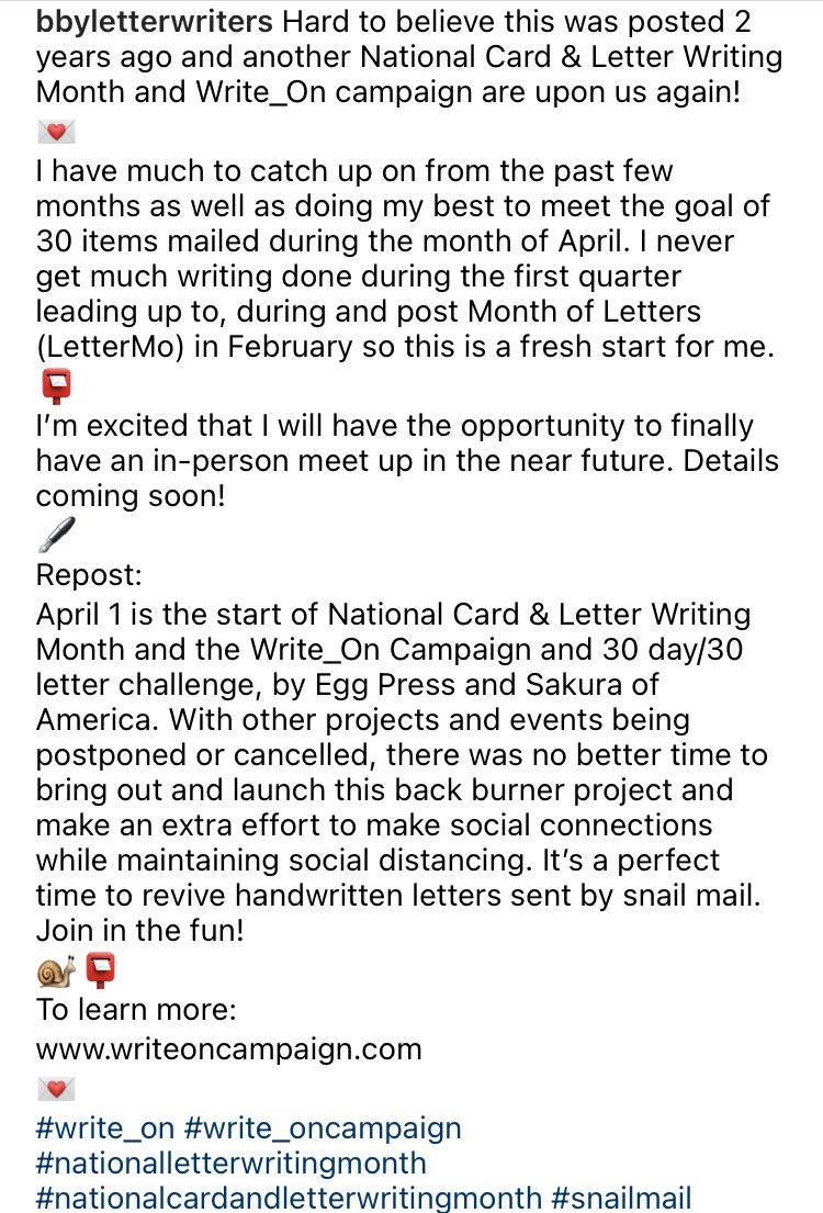 BBYLetterWriter's tweet photo. Happy #Write_OnCampaign and #NationalCardandLetterWritingMonth - write a letter today! 
#SnailMailRevival https://t.co/atk7KMcSt7