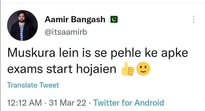 effat_nisar's tweet photo. Muskura lo jerry
@fatimamujahid_ 🙂
@effat_nisar
#midexam https://t.co/Ep2WT74sDF