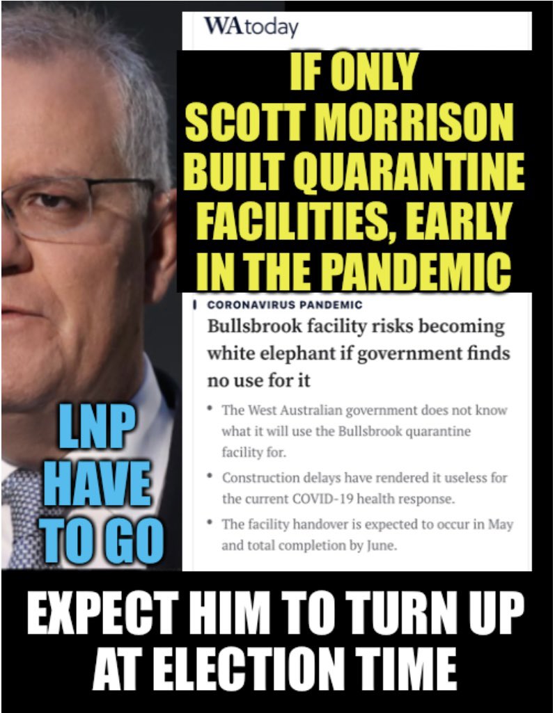 LyndaFrench19's tweet photo. The White Elephant , the Blunder From DownUnder Built.
If only he had listened to Labor, and Built #Quarantine Facilities Early in the Pandemic. #Bullsbrook #Pearce @PatrickGormanMP 

https://t.co/S6b5Ni1o54 https://t.co/THgYeMhTxv