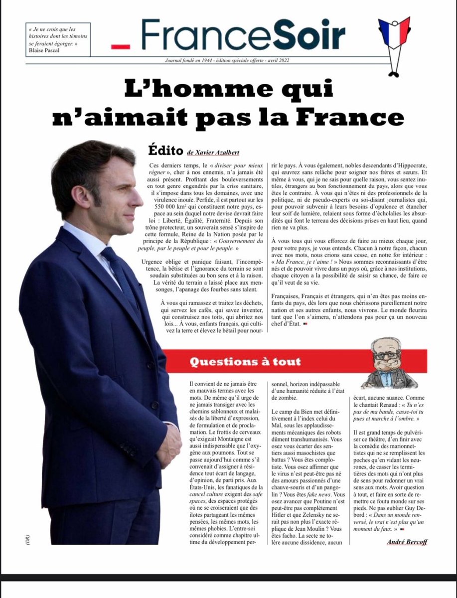 luzo_manuel's tweet photo. Comment cet odieux personnage ose briguer un nouveau mandat ?? Menteur, manipulateur, corrompu 😡😡 Dimanche 10 avril #ZemmourPresident2022 https://t.co/R0rK9Vggce