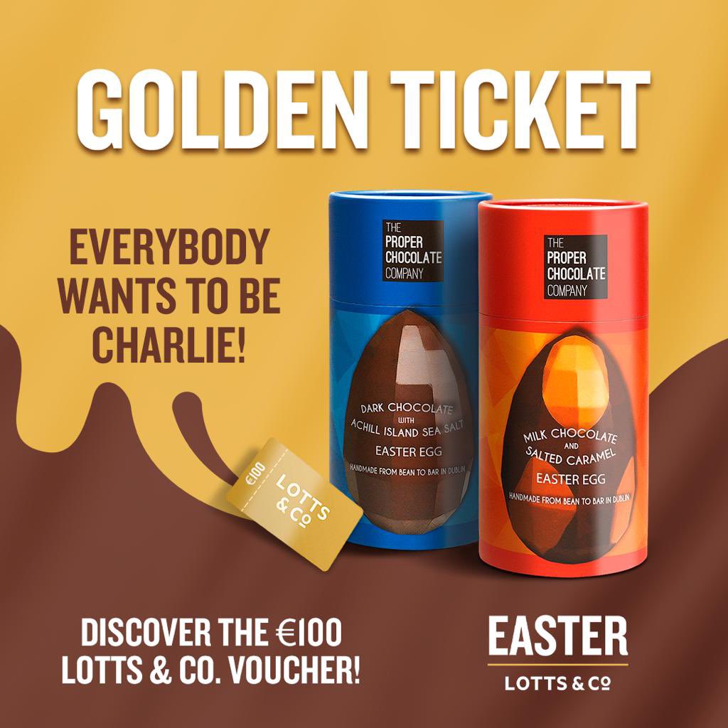 Lotts & Co. (@lottsandco) on Twitter photo Everybody wants to be Charlie! 🍫😍
Find the €100 Lotts & Co. voucher in one of the <a href="/ProperChocolate/">properchocolate</a> Easter eggs! 🐣
Buy yours now👇
lottsandco.ie/product-catego… Everybody wants to be Charlie! 🍫😍
Find the €100 Lotts & Co. voucher in one of the <a href="/ProperChocolate/">properchocolate</a> Easter eggs! 🐣
Buy yours now👇
lottsandco.ie/product-catego…