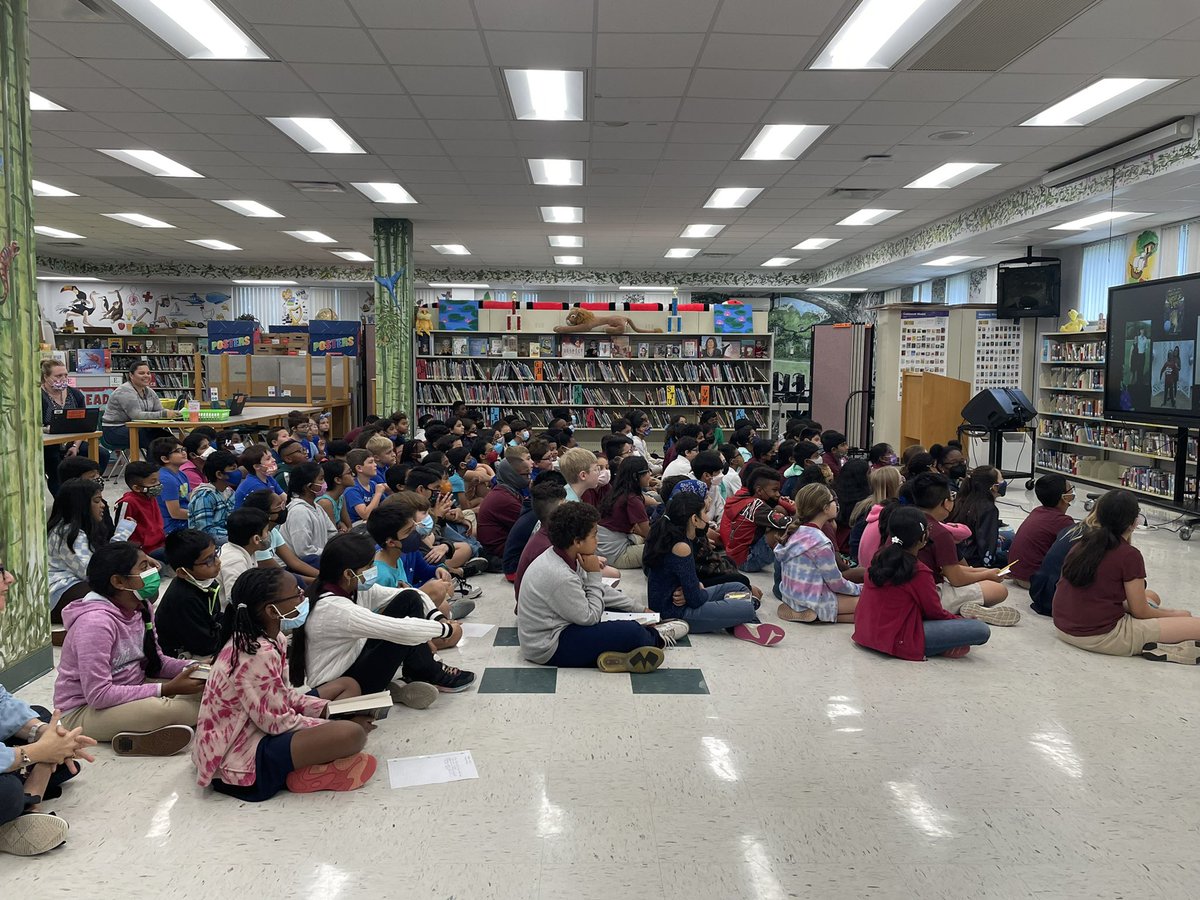 PrideElem's tweet photo. Pride 4th and 5th graders enjoyed a special visit from author Adrianna Cuevas this morning! @HillsboroughSch @hubofschool https://t.co/9VL6OHxbBM