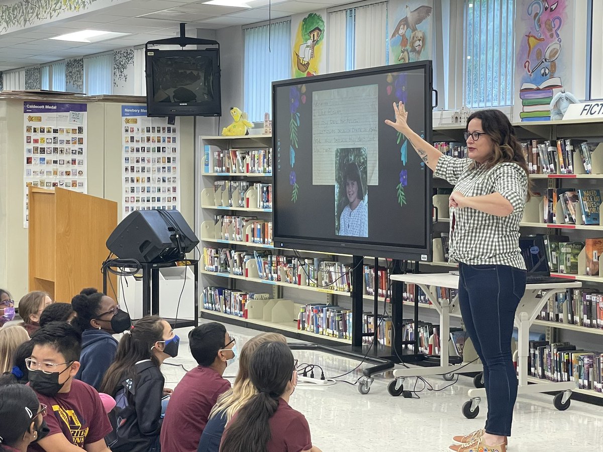 PrideElem's tweet photo. Pride 4th and 5th graders enjoyed a special visit from author Adrianna Cuevas this morning! @HillsboroughSch @hubofschool https://t.co/9VL6OHxbBM