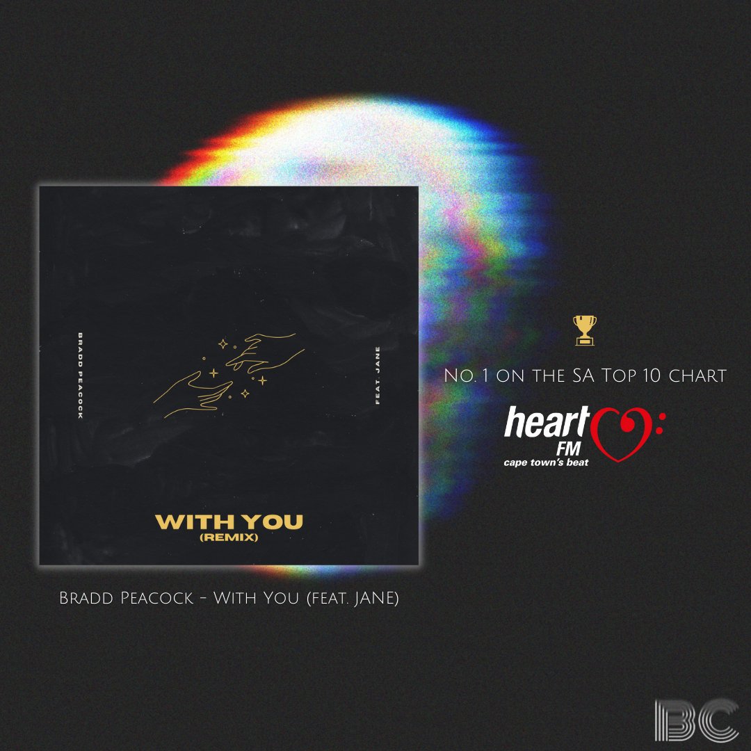 BornCreativeCpt's tweet photo. We are proud to be a part of another chart topper, 'With You' now No. 1 on Heart FM, congrats to Bradd Peacock, JANE, & Andisoulstar π½ππ #BCVisuals https://t.co/3QpxFdD7tU