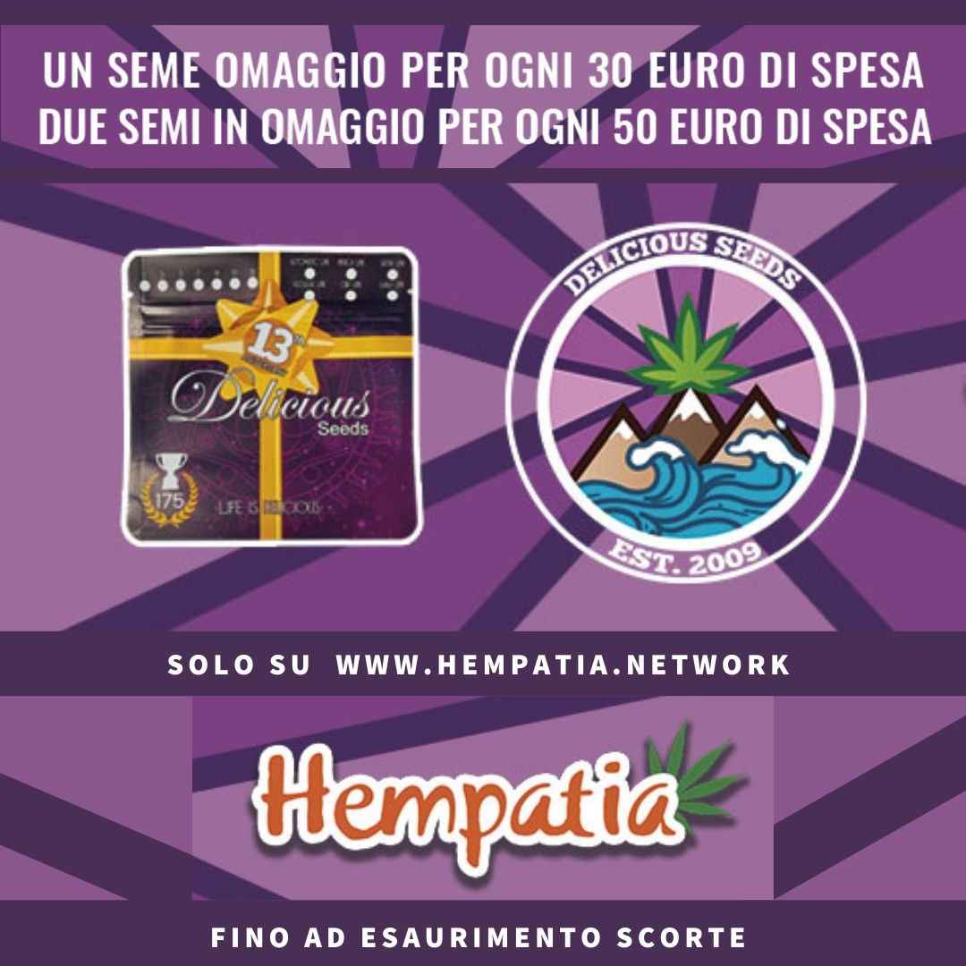 Dal 1 Aprile ricevi un seme omaggio ogni 30 euro di spesa e due semi omaggio per ogni 50 euro di spesa sui semi Delicious Seeds!

Approfittane, promozione valida fino ad esaurimento scorte: bit.ly/3DKcwMN

* promozione non cumulabile con altre in corso