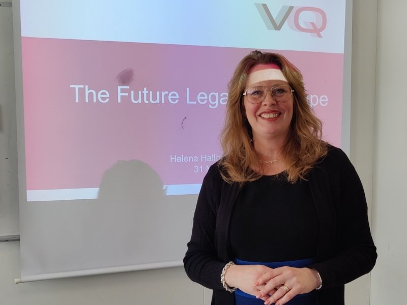 VQab's tweet photo. VQ regularly participate to speak about legal tech and the development of the legal sector. Yesterday VQ founder Helena Hallgarn gave a lecture on “The Future Legal Landscape” at the Cyber Law course at Stockholm University: https://t.co/zXmg48C6Sc https://t.co/4qJ84nHHao