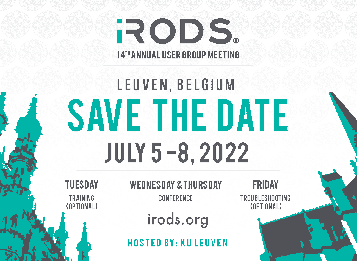 RENCI's tweet photo. Registration is now open for the 14th Annual @iRODS User Group Meeting 2022 will be hosted by @KU_Leuven, an #iRODSCommunity member, and held July 5 - 8. This is your chance to meet #iRODS users, consortium members + more!
https://t.co/lMw3c6Hi2R https://t.co/uAsZ9vWkwK