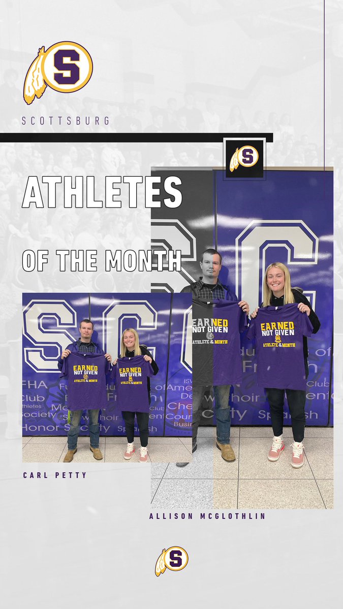 Today we would like to congratulate our November Athletes of the Month.  Seniors Carl Petty (wrestling) and Allison McGlothlin (basketball) each helped their teams get off to hot starts.
