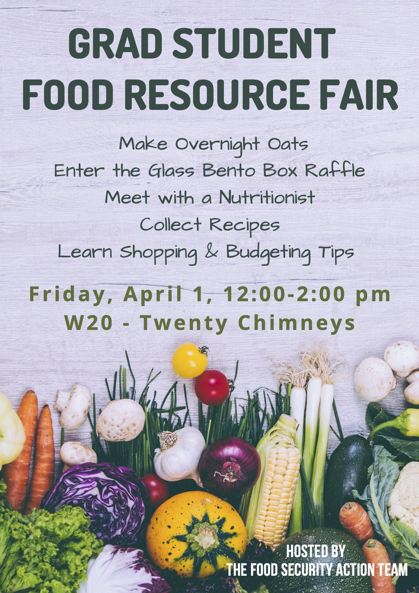 GSC_DEI's tweet image. The Grad Student Food Resource Fair will start in a bit! GSC DEI has lots of food and personal care products to give out! Make sure to stop by our table in the Student Center (W20 - Twenty Chimneys)!