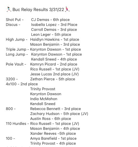hjtrack's tweet photo. Buc Relay Results 👟 https://t.co/Ql03QhgfOc