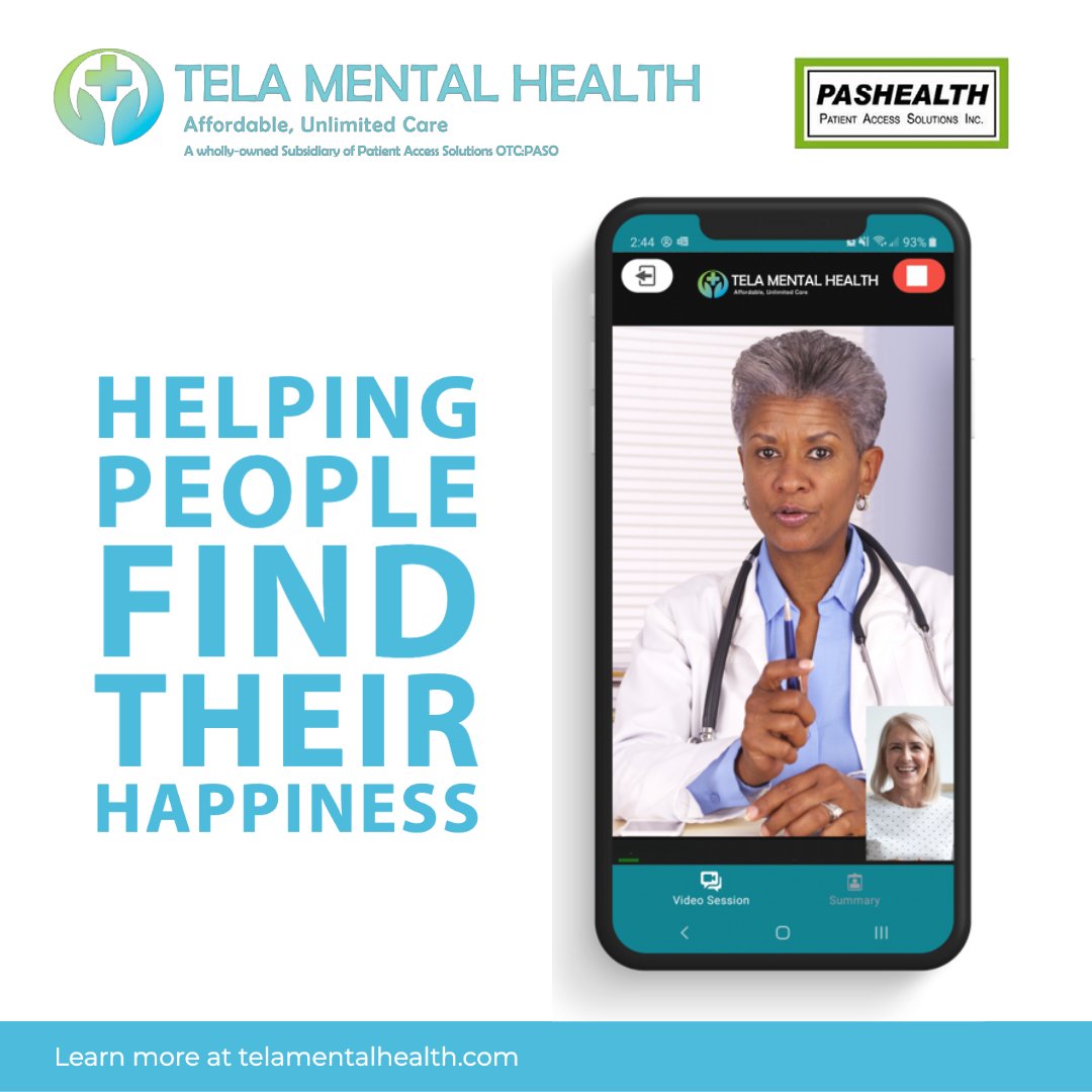 telamh's tweet photo. At Tela Mental Health your care team talks you through treatment and offers confidential psychological support with regular phone/video visits, unlimited messaging, and unlimited sessions for members for only $29.95/month https://t.co/X9CqVt9caA https://t.co/nlvHFSjMF4