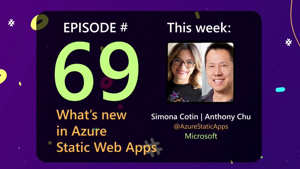 AzureDevOps's tweet photo. On this episode of #AzureFunBytes, @simona_cotin and @nthonyChu discuss what’s new in @AzureStaticApps for building modern web applications that automatically publish to the web as your code changes. So cool...
Learn what's new: https://t.co/ESwGLYQKVm https://t.co/GSYEpqbyXN