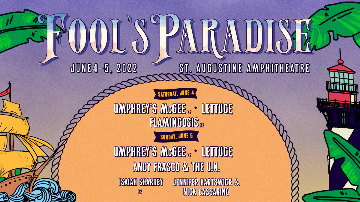 🌞 Daily lineups are HERE! Join us for funky times and high vibes in the charming beachtown of St. Augustine, FL, 6/4-6/5.

🌴 Excited to add electro-funk producer @MrFlamingosis to the lineup for TWO sets on Saturday!

🎫 Single day tickets now available: foolsparadisefl.com