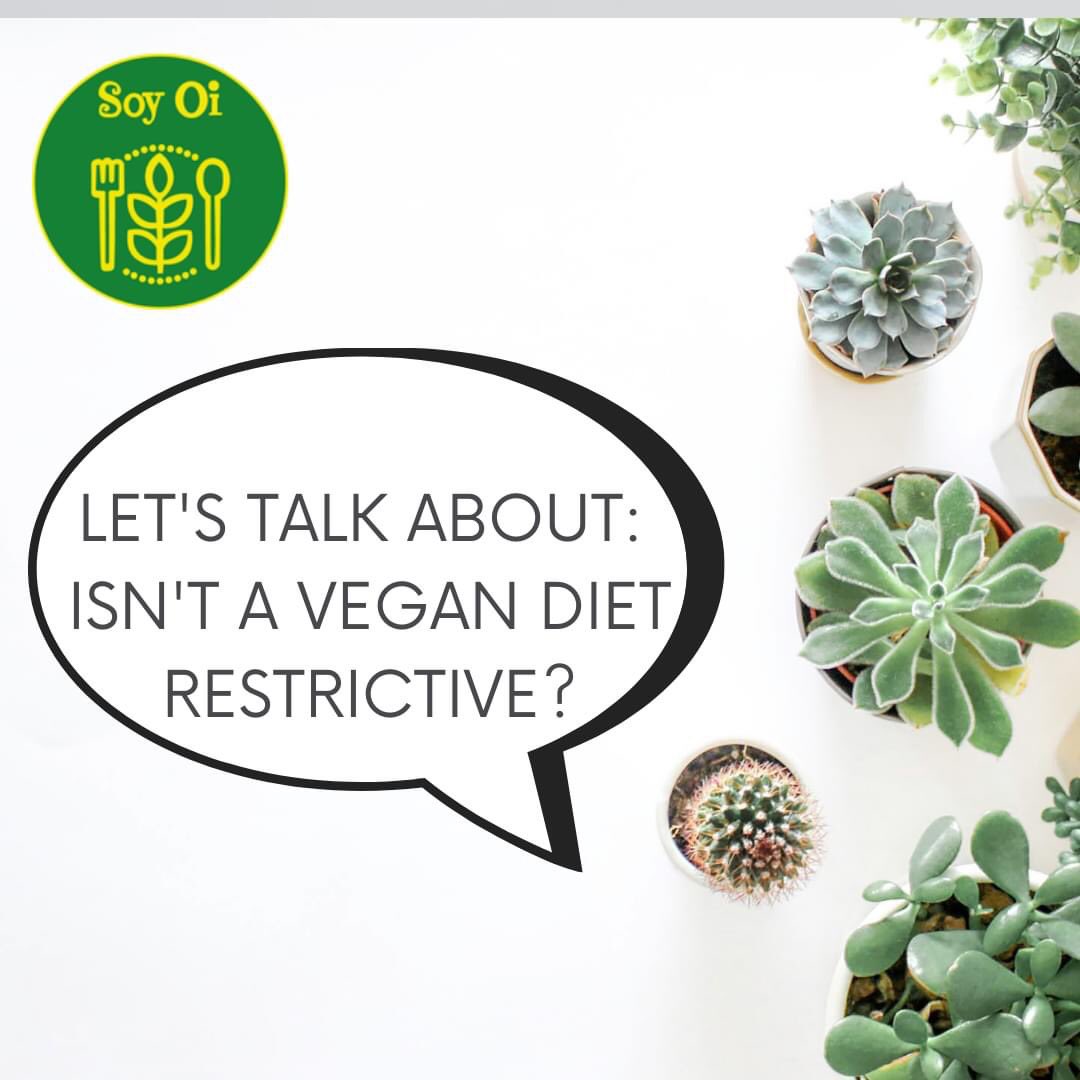 soyoi8's tweet photo. "Isn't a vegan diet restrictive?" A question we have been asked numerous times and our answer is always the same...there are 1097 cultivated vegetable species and there are over 2000 different kinds of fruit, not including all the edible plants there are. 
⬇️ https://t.co/nTNqGbKaI2