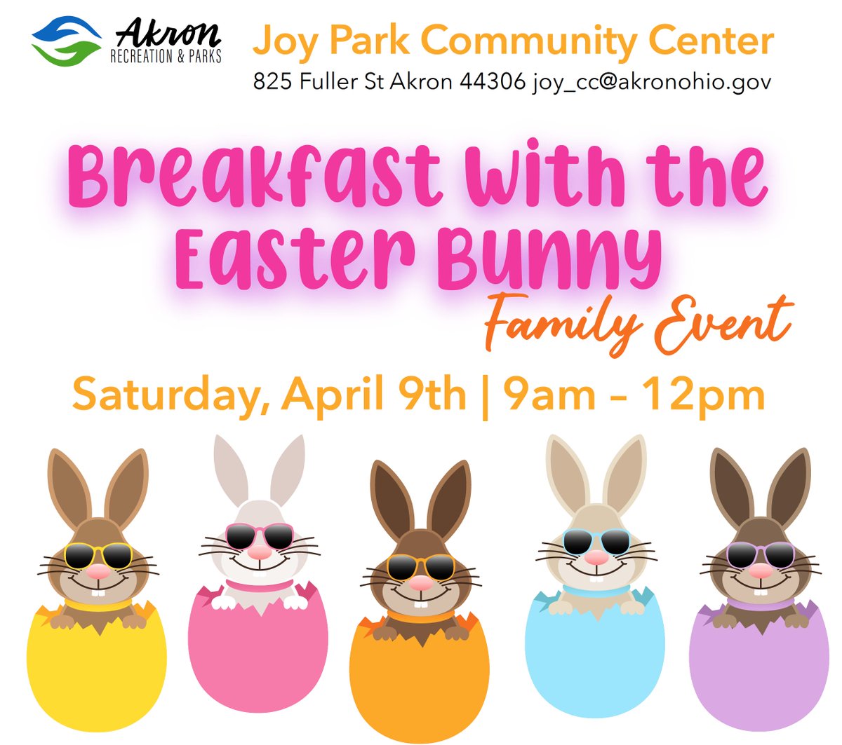 Our investment in the power of community includes support of community events such as the <a href="/AkronOhioMayor/">Mayor Shammas Malik</a> Breakfast with the Easter Bunny at Joy Park Community Center. The event takes place on April 9 between 9-12. Reserve a spot at 330-375-2805. 
#investedinthepowerofcommunity