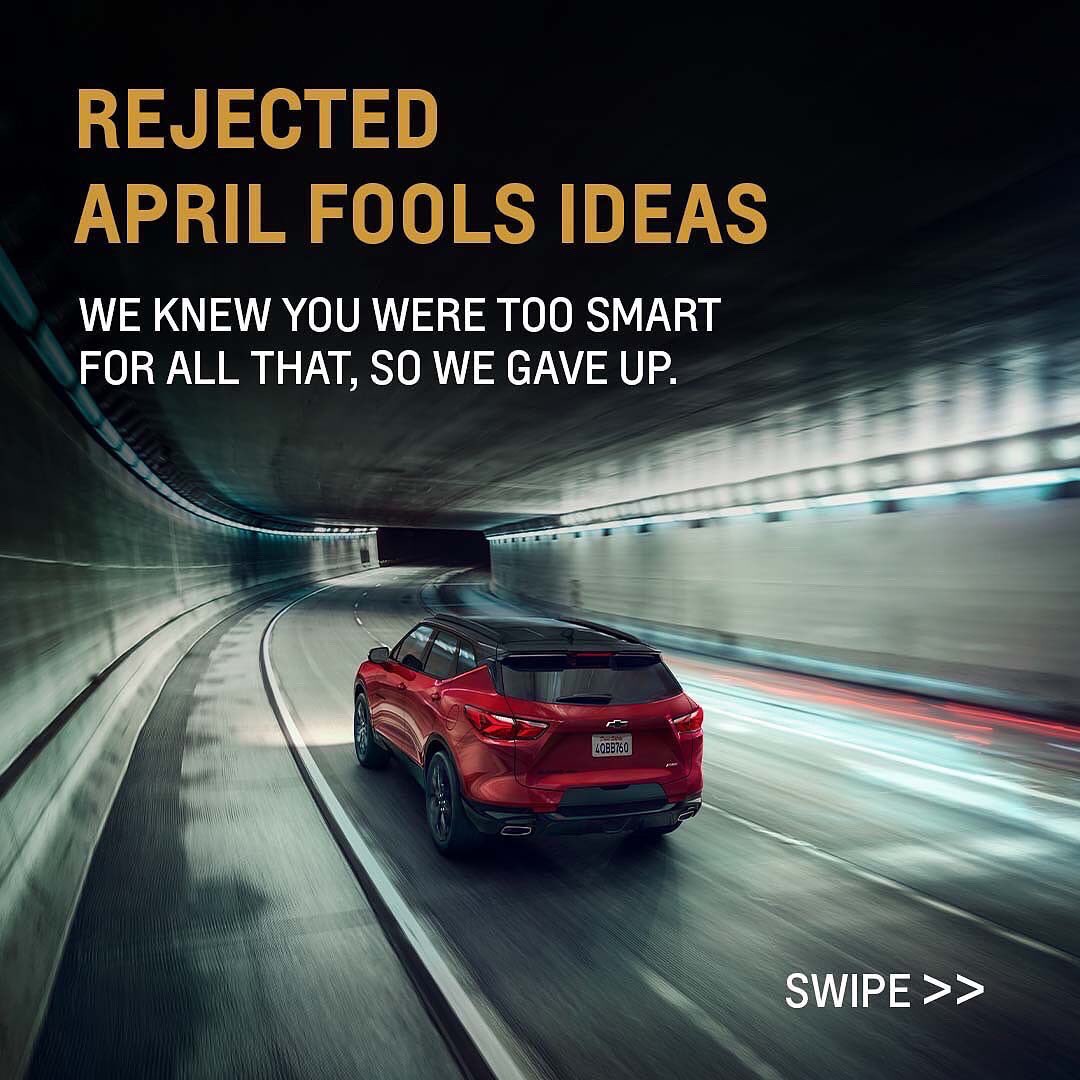 andre_lorieau's tweet photo. Love it!!!

We know you’re no fools. So we won’t try! But if we did... this is how we would have done it. 💁 #AprilFools
.
Posted @withregram • @chevroletcanada https://t.co/IZ8HqlZhSr