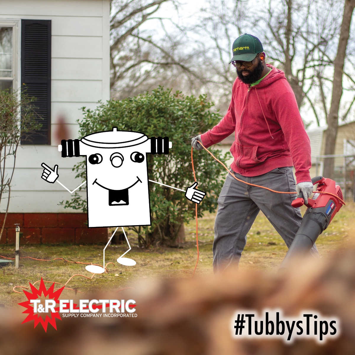 T_R_Electric's tweet photo. Are you using electric tools to clean up your yard?
Make sure to avoid using them when it's wet, keep the cords in a safe spot, and unplug them when you're done! #TubbysTips https://t.co/e8n4mXlPX7