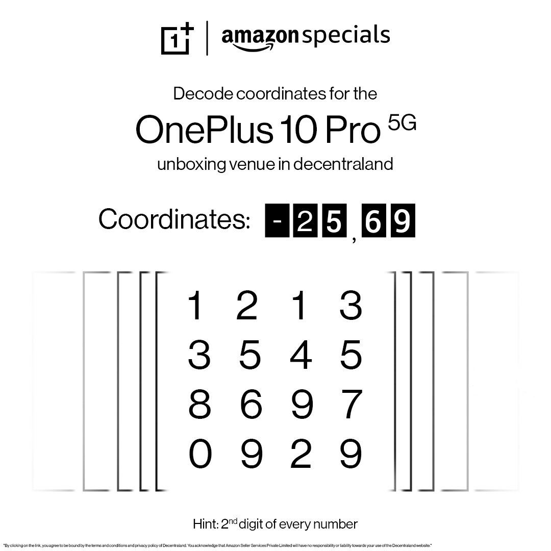 teamdiwakar's tweet photo. @amazonIN @decentraland #OnePlus10Pro5G @amazonIN 
Coordinates -25,69 https://t.co/MJkqnlSBdo
