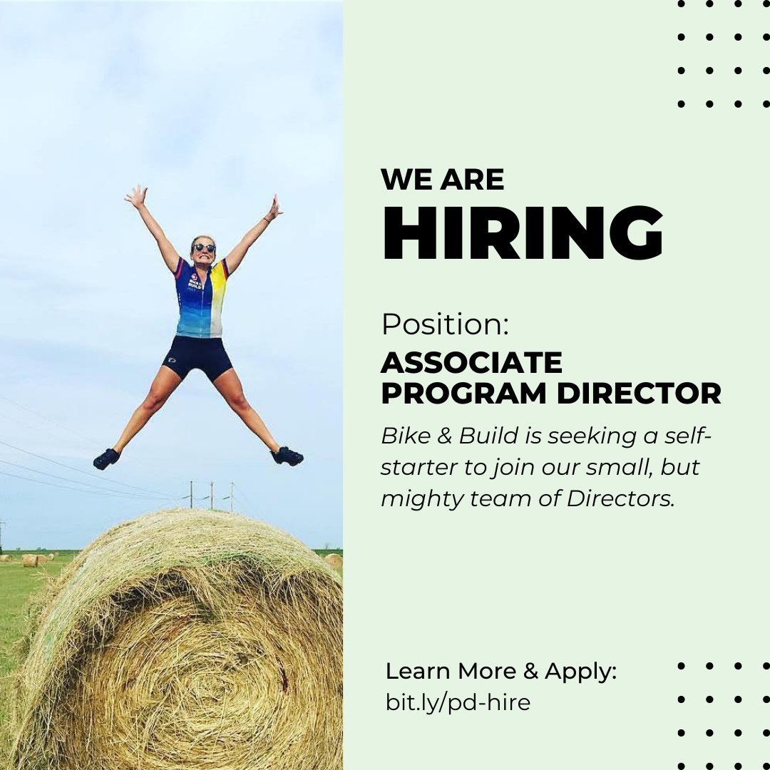 Join Bike &amp; Build's small, but mighty team! 

🔗 More details here: bit.ly/pd-hire

Know someone who might be a good fit? Send them this post!