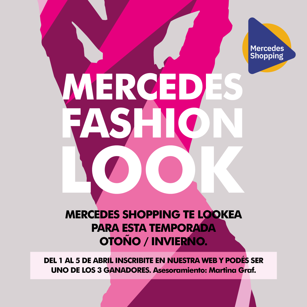 Del 1 al 5 de abril inscribite a través de nuestra web mercedesshopping.com.uy y podés ser uno de los 3 ganadores, que serán lookeados por Martina Graf, ¡𝒚 𝒍𝒍𝒆𝒗𝒂𝒓𝒕𝒆 𝒆𝒍 𝒍𝒐𝒐𝒌 𝒒𝒖𝒆 𝒍𝒖𝒛𝒄𝒂𝒔!