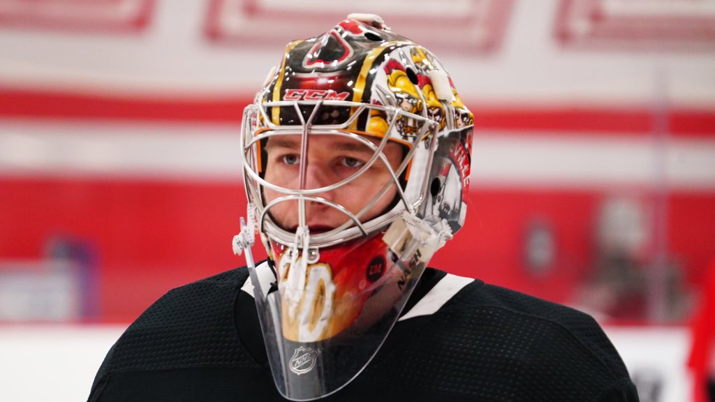 Mads Sogaard will make his first NHL start tonight in Detroit‼️

#GoSensGo