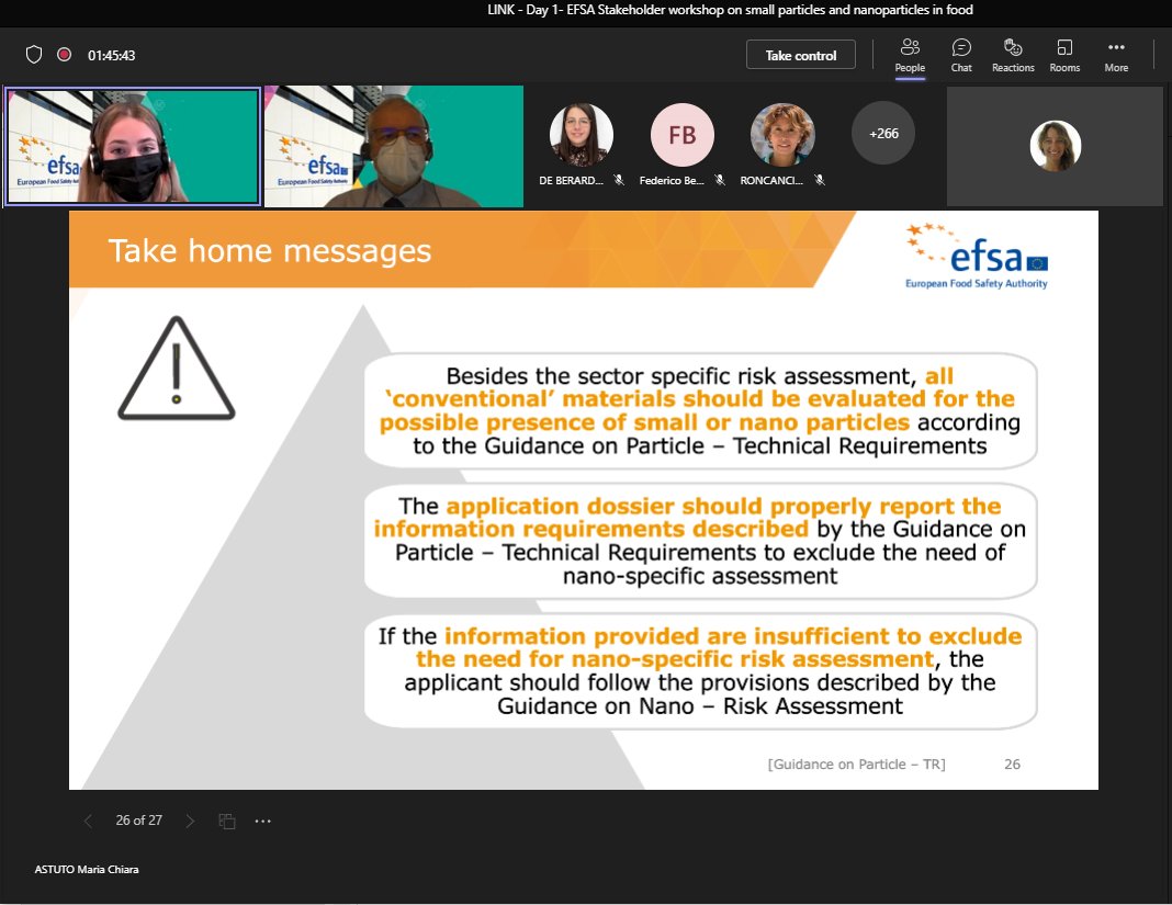 EFSA_EU's tweet image. 💻 Today we closed our Stakeholder Workshop on #SmallParticles and #Nanoparticles in #Food. More than 250 participants attended it and discussed our Nano Guidance documents.

➡️ The recording of the presentation will be made available here: bit.ly/3uOLTSI

#OpenEFSA