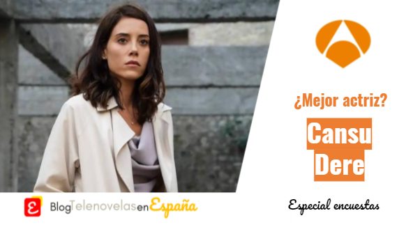 telenovelas_esp's tweet photo. Resultados de #Encuestas de #TelenovelasAntena3 | Cansu Dere, de #Infie, gana como mejor actriz de Antena 3 en el mes de marzo. ¡Sigue votando!: https://t.co/dx410U6S97 https://t.co/bX8qr1JuOA