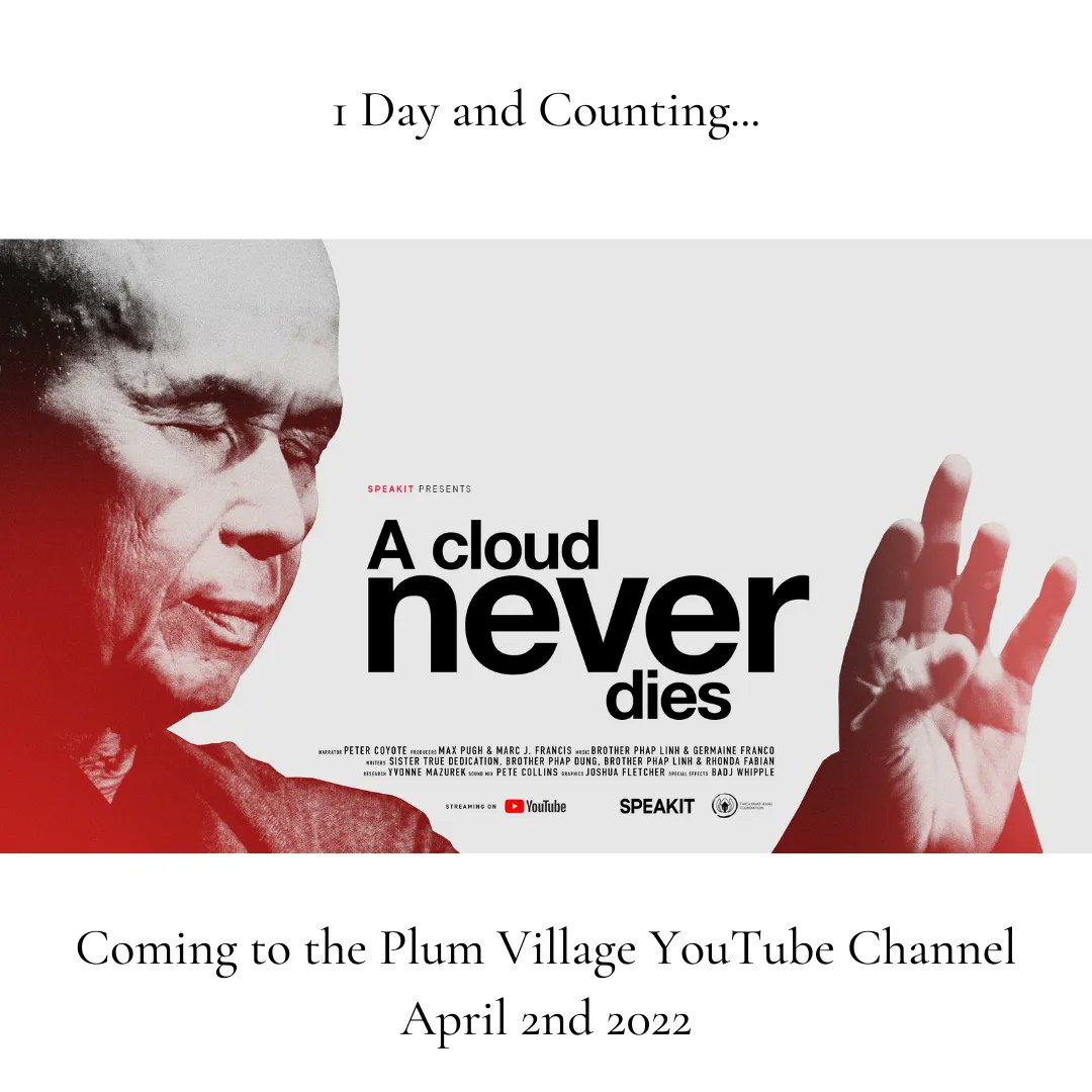 thichnhathanh's tweet photo. In 24 hours we'll release a film about the life, teachings, and peace-building of Thich Nhat Hanh, whose lessons and example--forged in the Vietnam War--can inspire, unite, and guide us today as we face violence, political turmoil, and climate catastrophe. https://t.co/88D5Tu29Ik https://t.co/DkcRekBSxP