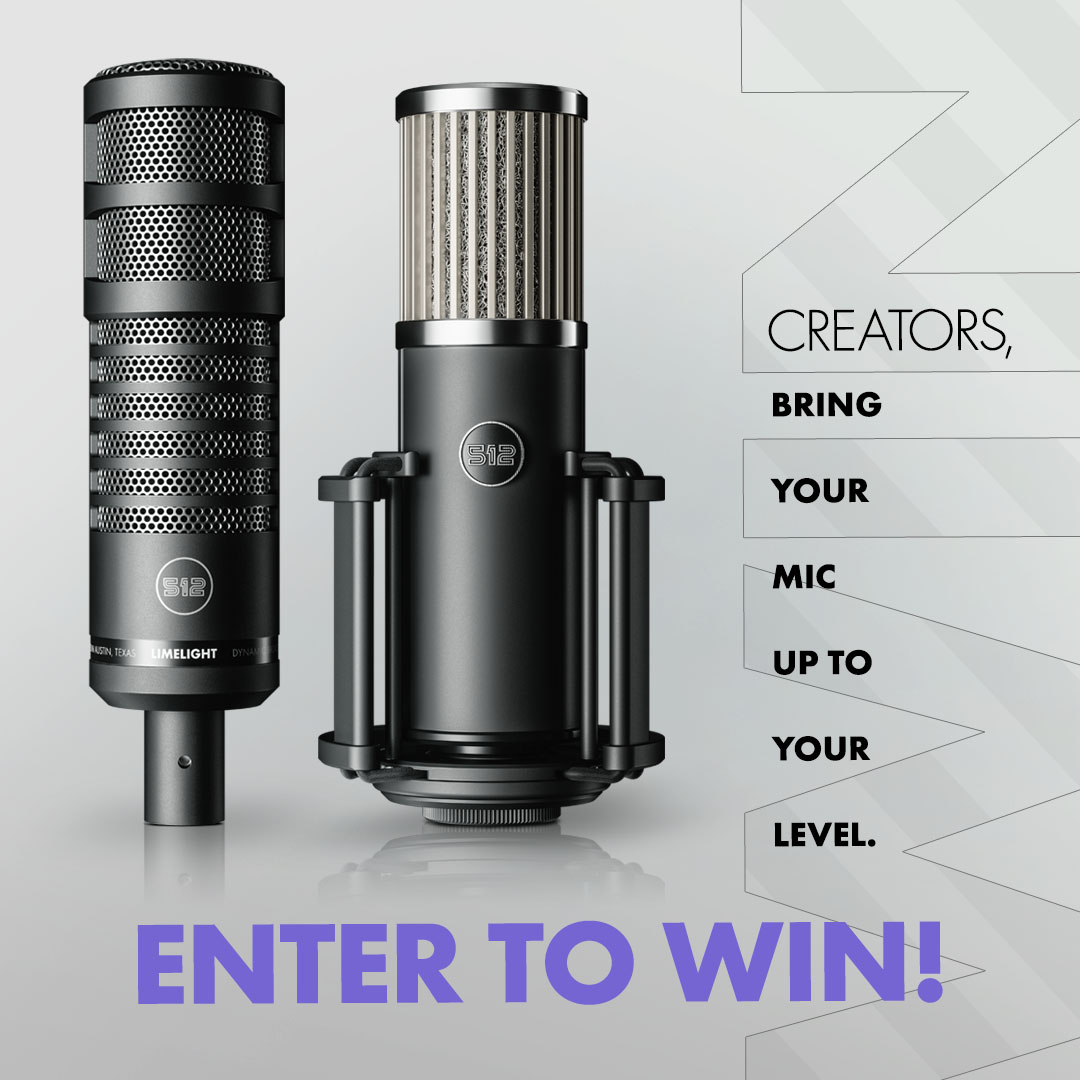 512Audio's tweet photo. CALLING ALL CREATORS!  🙌

We're giving away one Skylight &amp; one Limelight microphone!

Winner chosen randomly on May 2nd.

Link below for full details. 
👇
https://t.co/RFT8HoC93c

#512audio #giveaway #limelightmicrophone #skylightmicrophone https://t.co/b1IE16cz5t