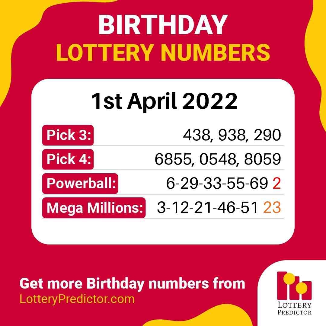 Birthday lottery numbers for Friday, 1st April 2022
#lottery #powerball #megamillions
https://t.co/c2IBXAFj9w https://t.co/hntw9PQ943