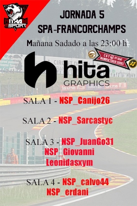 NitrameSports's tweet image. Mañana Jornada 5 del campeonato de CGT Manufacturer!!! se publicaran los enlaces de las retrasmisiones de cada sala 1 hora antes de la carrera, Suerte a todos los pilotos!!!