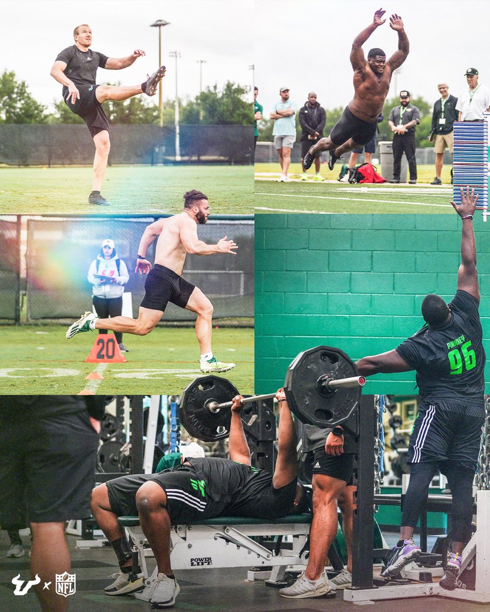 USFFootball's tweet photo. 𝐏𝐑𝐎 𝐃𝐀𝐘 𝐅𝐑𝐀𝐌𝐄𝐒 🤘

#USFProDay https://t.co/GToPypcBpc