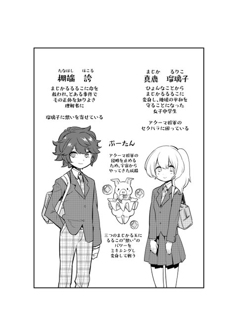 棚端君とまじかるるるこ(変身前の姿)です。 