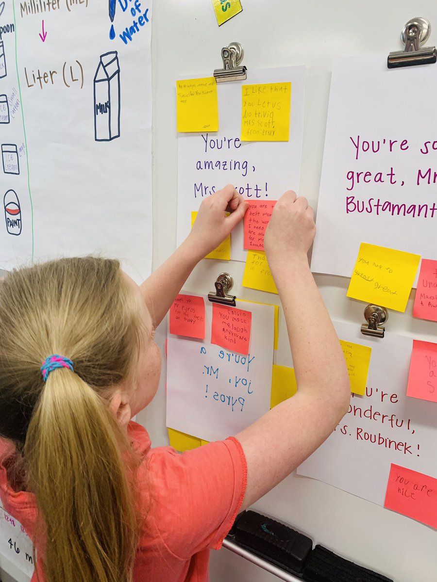 LearnWithMrsO's tweet photo. We LOVED working on our random act of kindness today to close out Kindness Week! We wrote our favorite things about all the teachers in our grade level! #WWEmpowers #MelissaSchools #CardinalKindness https://t.co/LZcUKCBf8S