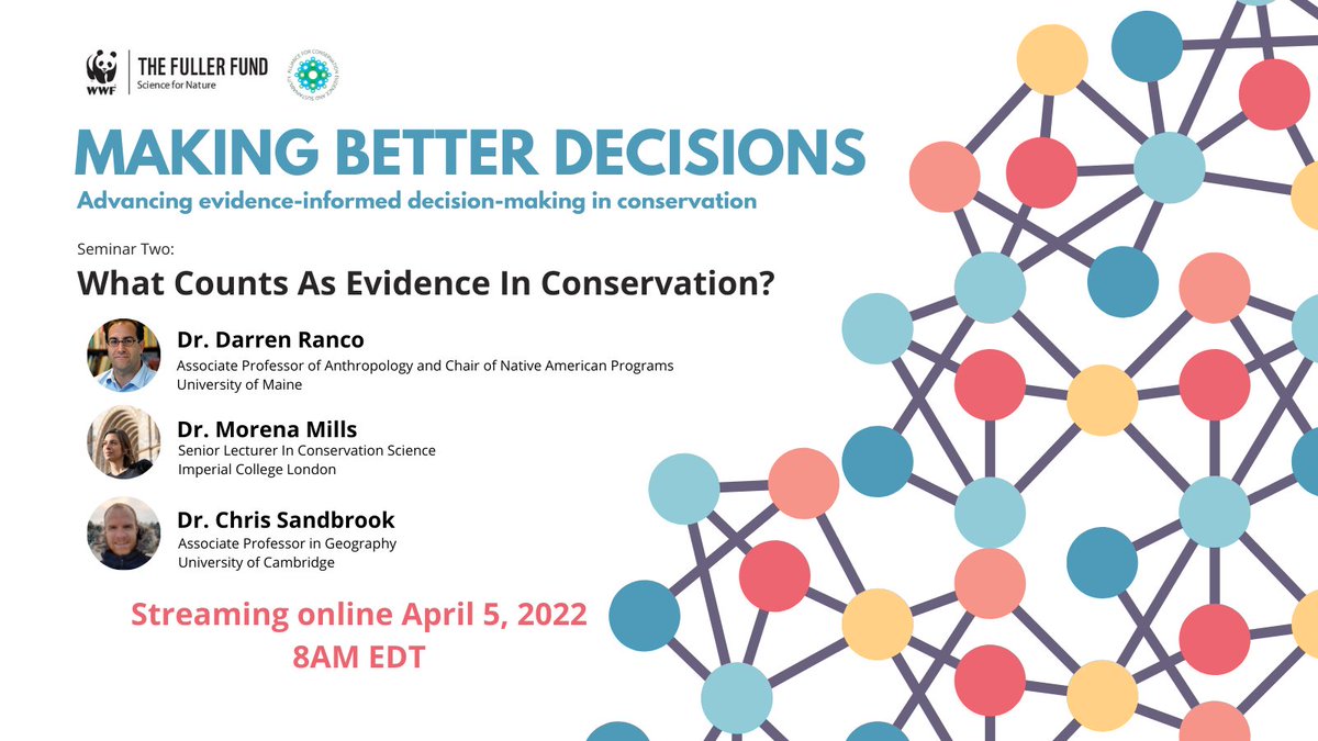 What counts as evidence? 

Join us for the 2nd discussion in the Making Better Decisions seminar series (April 5, 2pm CEST, 8am EDT). Speakers will discuss different knowledge systems and #evidence #EvidenceUse.