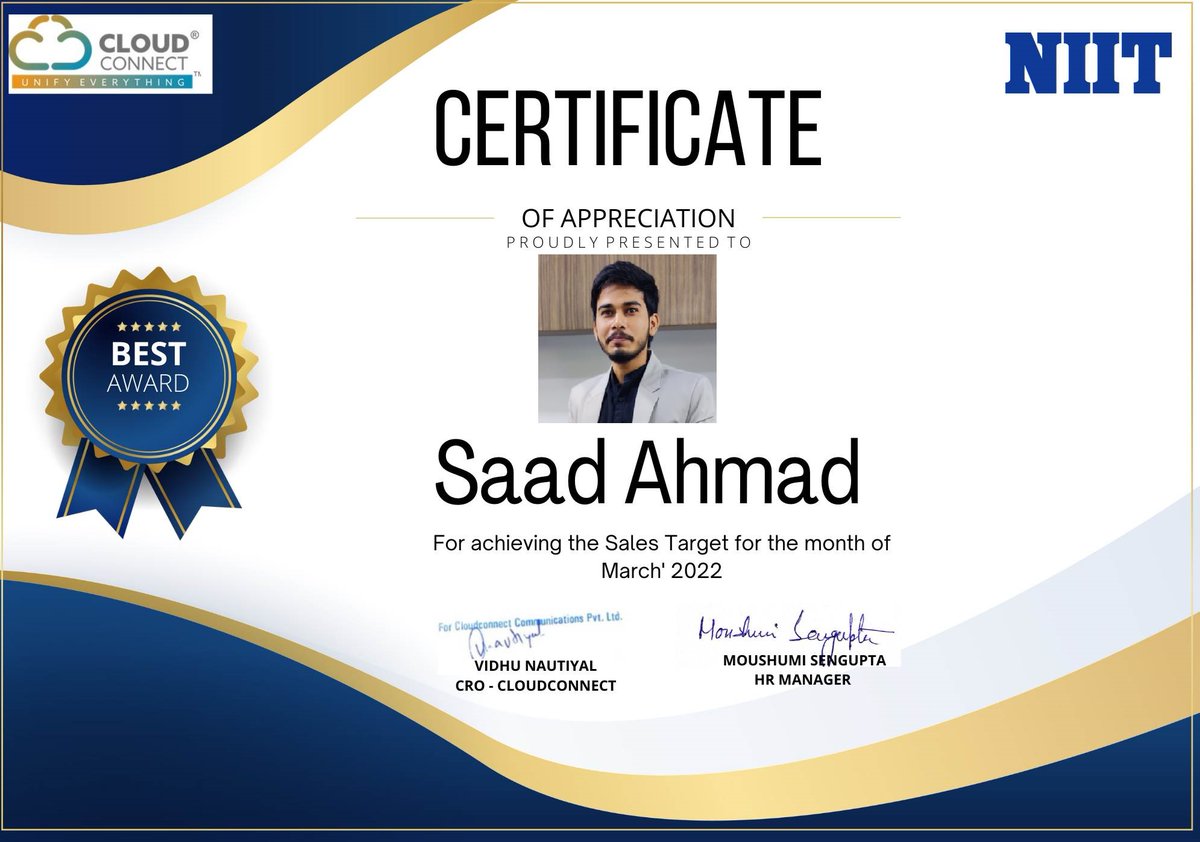incloudconnect's tweet photo. On behalf of the CloudConnect team, we would like to congratulate Saad Ahmad for your outstanding performance and for achieving the Sales Target for the month of March’22.
#CloudConnect #TeamCloudConnect #Staff #Colllegue #Starperformer #Target #Targetachiever #appreciation https://t.co/pGyvYiHHO6