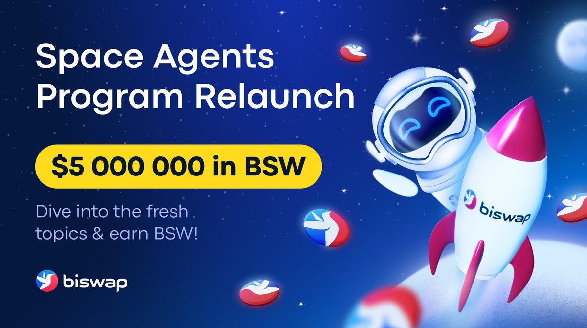 Biswap_Dex's tweet photo. 🛰Monthly Spacewalk Program Relaunch!🛰

New topics to create content!

⏰April 1- May 1 (02:00 PM UTC)
📍https://t.co/ClHWLDmM3m

$10 000 BSW via Monthly Spacewalk Program: 
🪐 https://t.co/YmjGSiwyZN

Up to $3 000 BSW via Space Mission: 
🚀 https://t.co/eRMg9gjUUL

#BiswapDEX https://t.co/kMleIG3iyj