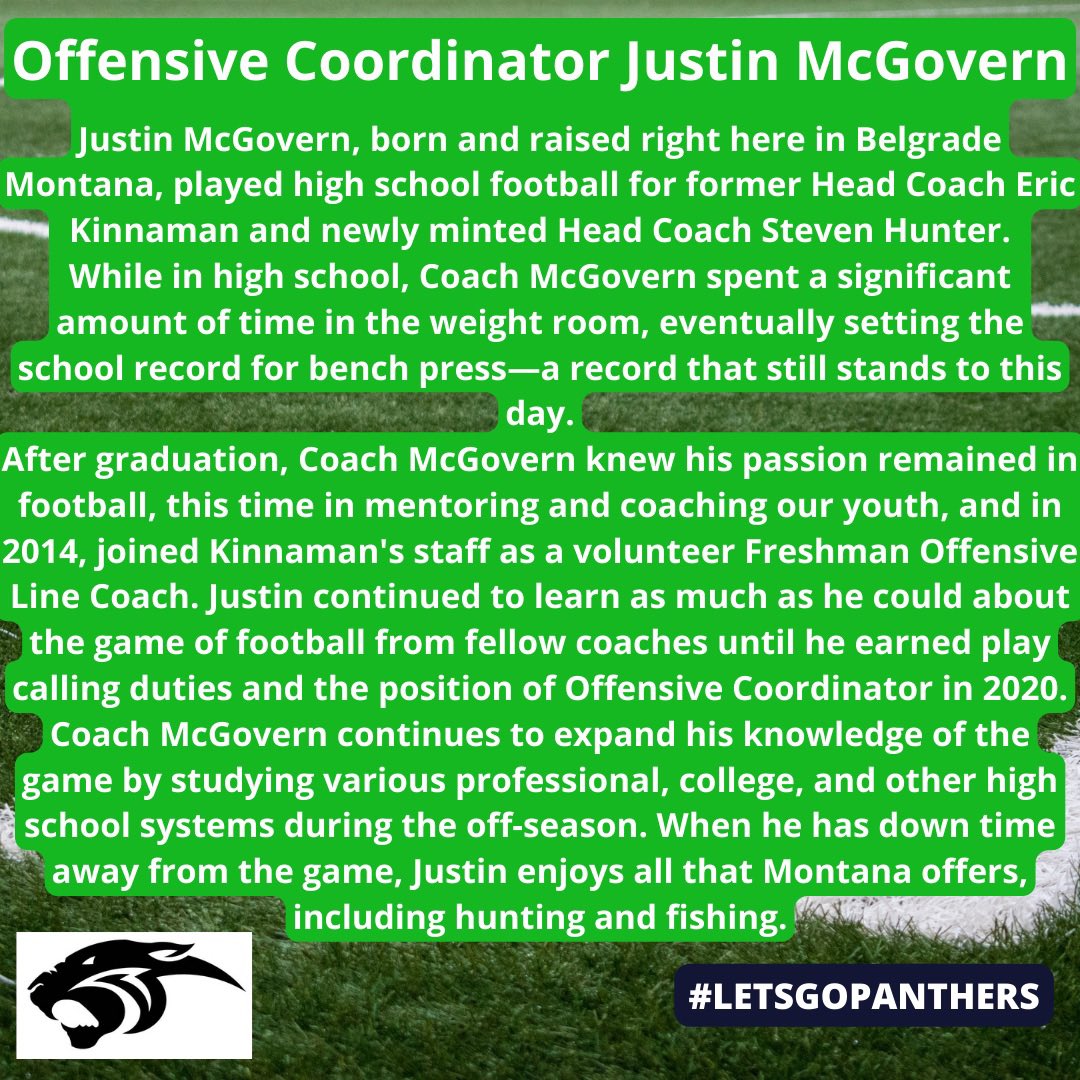 π±πππππππ π·π π΅πππππππ (@belgradefb) on Twitter photo Offense looks to get rolling in year 3 under Offensive Coordinator <a href="/jmcgovern70/">Coach Justin McGovern</a> Offense looks to get rolling in year 3 under Offensive Coordinator <a href="/jmcgovern70/">Coach Justin McGovern</a>