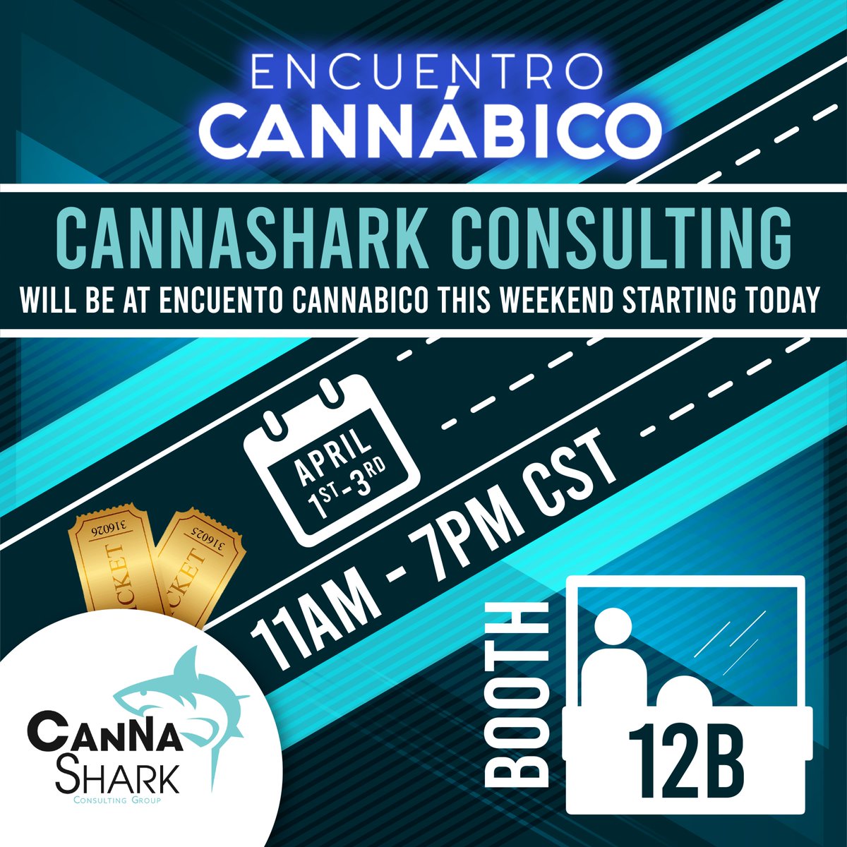 cannashark's tweet photo. CannaShark Consulting will be at Encuento Cannabico this weekend starting today April 1st from 11am - 7pm CST until Sunday April 3rd

#EncuentoCannabico #MexicoCity #BusinessConsulting #AdrianHolguin #LosAngelesWeed #IntellectualProperty #CannaShark #CannaSharkConsulting https://t.co/0gGagjEWNT
