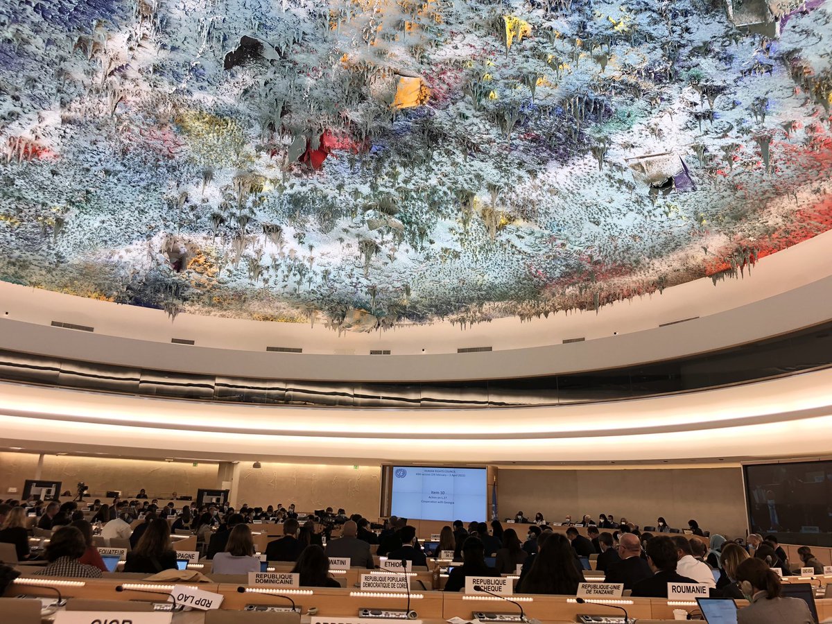 tsiskarashvili's tweet photo. #HRC49 has just adopted a Resolution on #Russia-occupied two regions of #Georgia 

The #UN Human Rights Council 🇺🇳 calls for an immediate access of int’l human rights mechanisms to both 🇬🇪 regions remaining under RUS #occupation https://t.co/6a2UBFzlSU