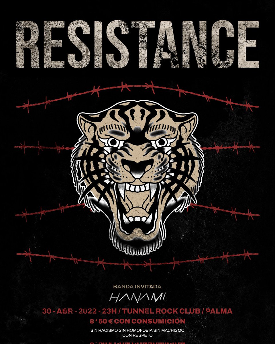 resistance_core's tweet photo. ⚠️ANUNCIAMOS CONCIERTO⚠️

Este 30 de abril presentamos nuestro EP CHECKMATE en escena junto al debut de Hanami en la sala @tunnelrockclub
¡Preparaos para una noche llena de metal, mosh y merch!

Venta de entradas en puerta.

#ResistanceHCBD #MallorcaMetal #HardcoreMetal #Beatdown https://t.co/eqelLqcUjs