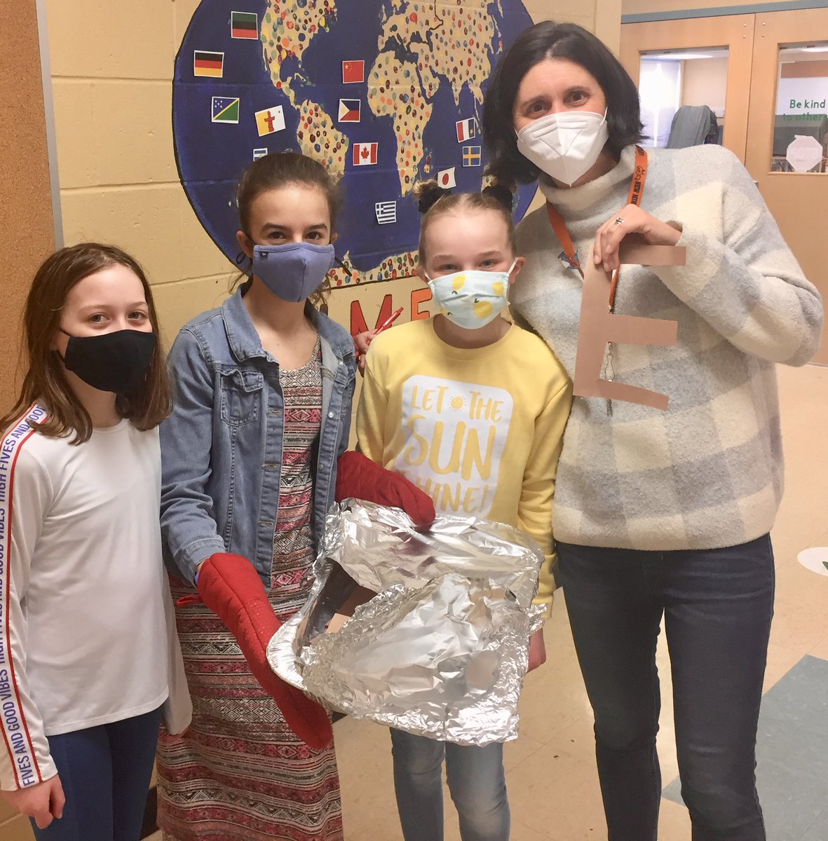NMES_NS's tweet photo. Keeping calm at NMES, it’s only April Fool’s Day! 
Homemade “Brown Es” for the school compliments of Mme Surette’s Grade 5 class for the win! 🤣 https://t.co/XSALXfmCgq