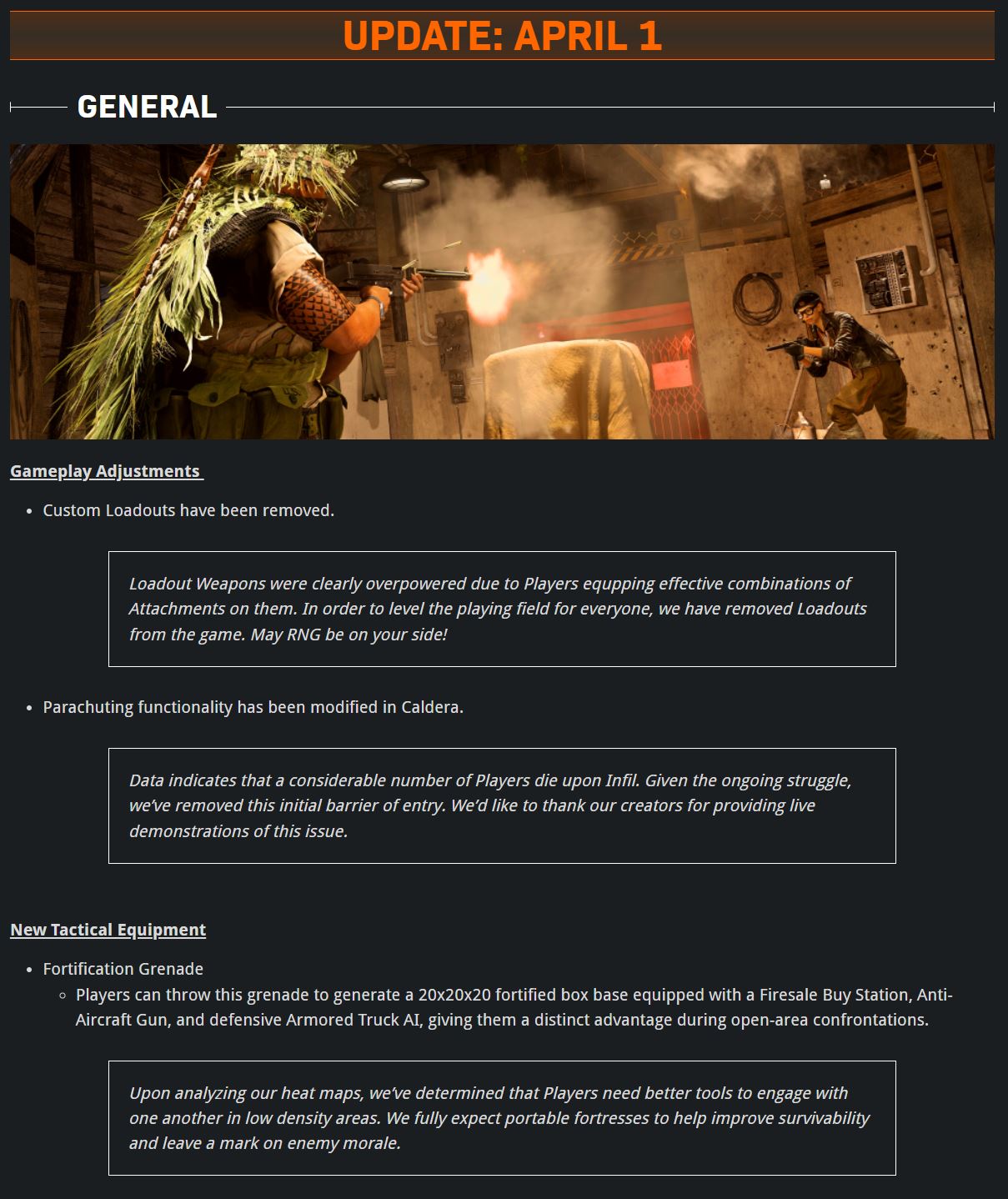 Raven Software on Twitter "A Warzone update has gone live! Loadout