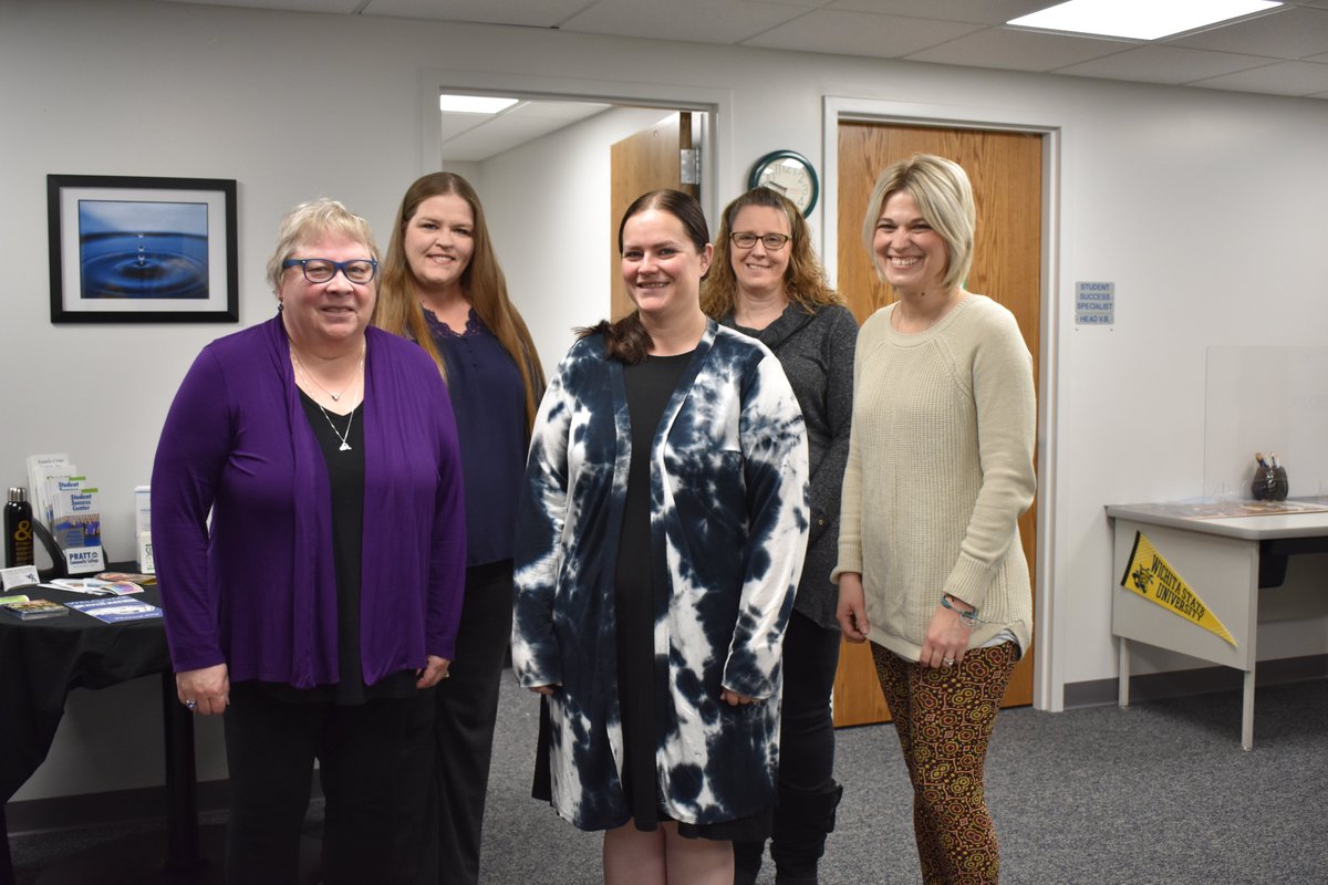 prattcc's tweet photo. Today’s #PCCFridayFeature is our Student Success team: Cindy, Pam, Amanda, Tammie and Amy!
They are a strong and caring support as they assist our students in personal and academic success. We are grateful for their important work at PCC! Read more: https://t.co/d8ccw6JkQZ https://t.co/R1SUgtP1YO