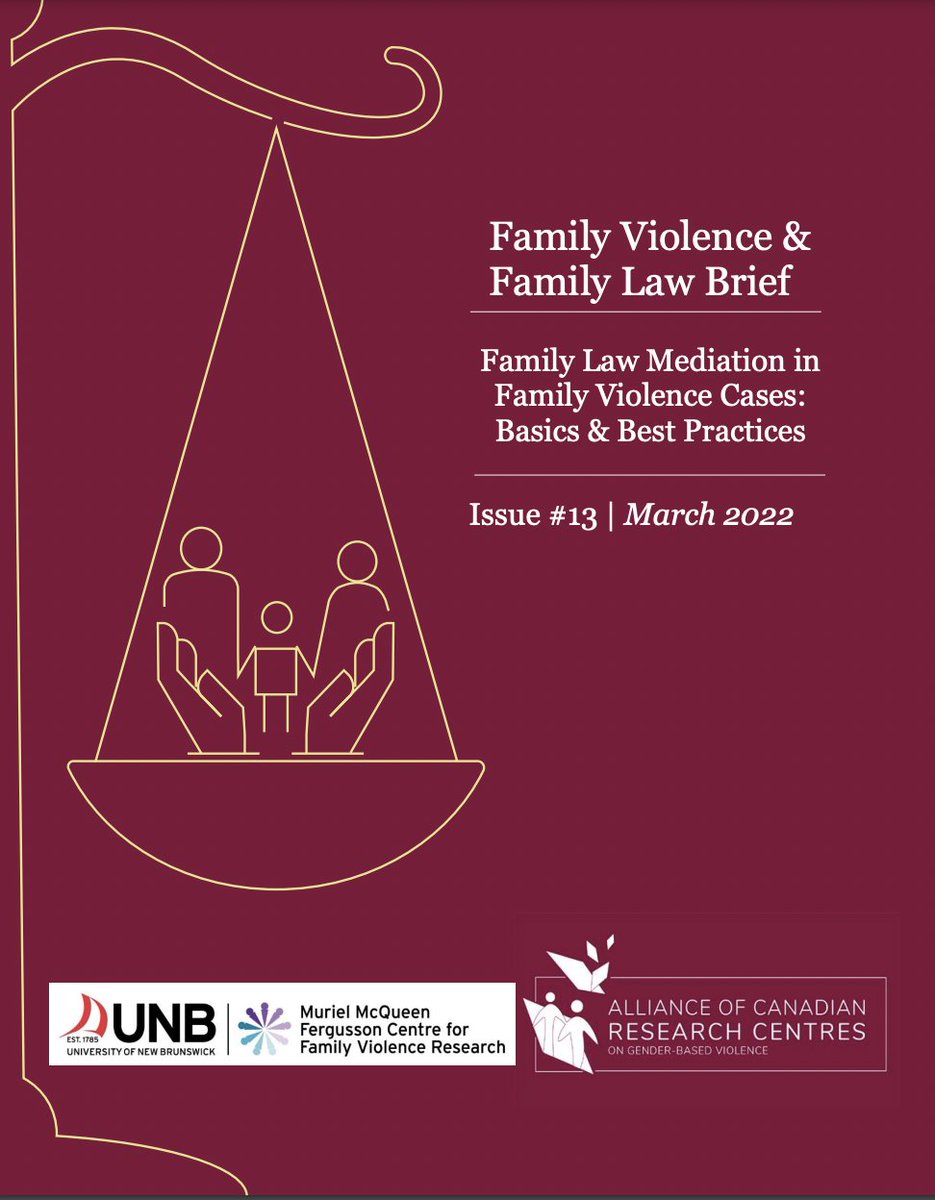fvfl_vfdf's tweet photo. Check out Brief #13 "Family Law Mediation in Family Violence Cases: Basics &amp; Best Practices" at: https://t.co/EXorFF6L8e

#FamilyLaw #FamilyViolence #traumainformed #mediation https://t.co/eU7kcsnzu8