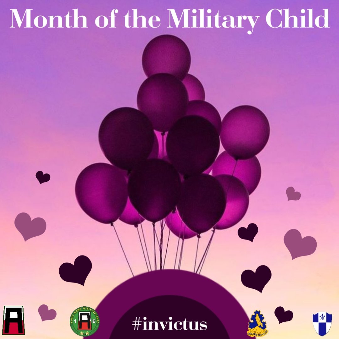 Xennial_Sapper's tweet photo. #Celebrate with us the #MonthOfTheMilitaryChild throughout April! Don't forget to wear #purple on April 15 for #PurpleUp Day! #Invictus 

#PeopleFirst #FamilyAlways #Essayons #miltwitter #FirstInDeed #TrainForCombat #VigilenceAndValor https://t.co/mpaG2VuH2s