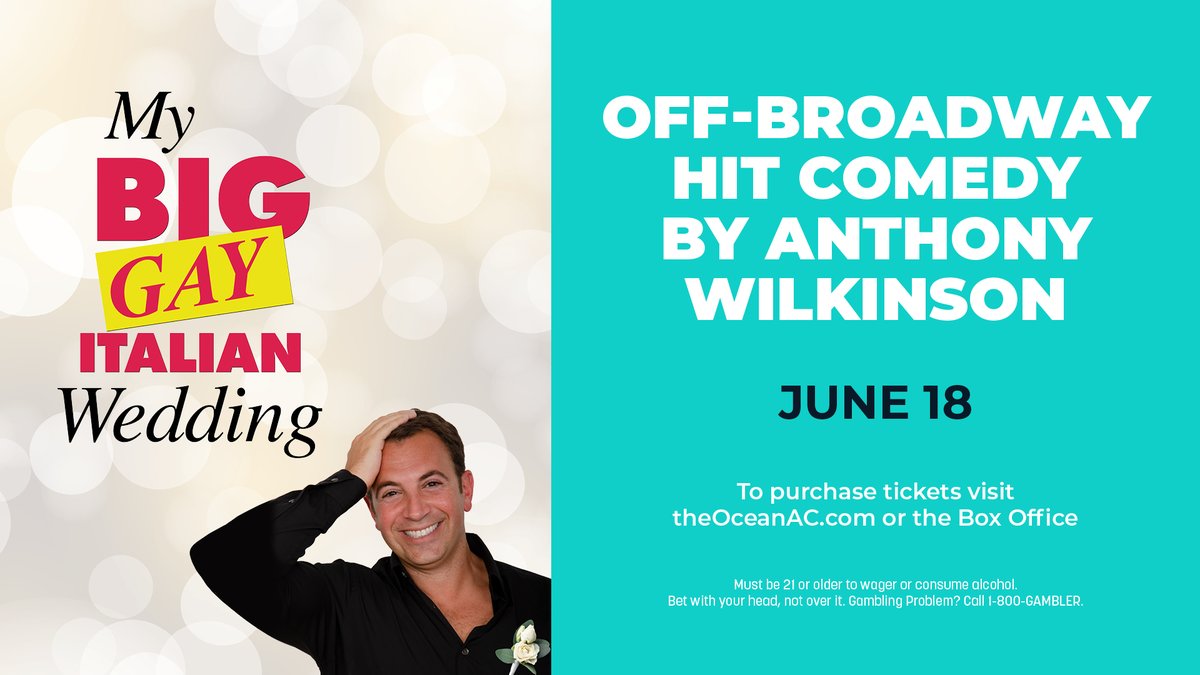 Holy Cannoli! 🎊 

My Big Gay Italian Wedding, the Off-Broadway hit comedy created by Anthony J. Wilkinson, is coming to Ovation Hall on Saturday, June 18.

For tickets visit: bit.ly/3u0I3qu