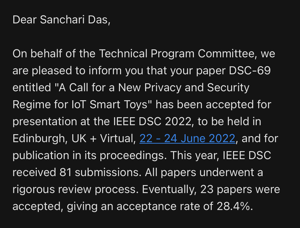 Sanchari Das tweet media